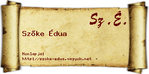 Szőke Édua névjegykártya